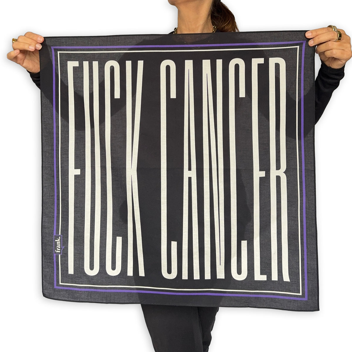 Fuck Cancer Stripes Bandana | Bold Cancer Gift | frank.